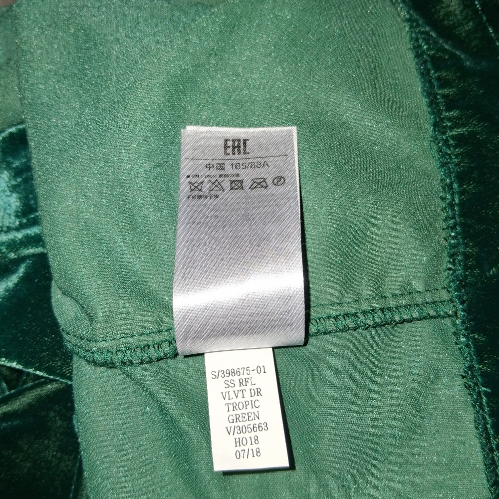 GAP Emerald Velvet Mini Dress Women Size S - Picture 11 of 16